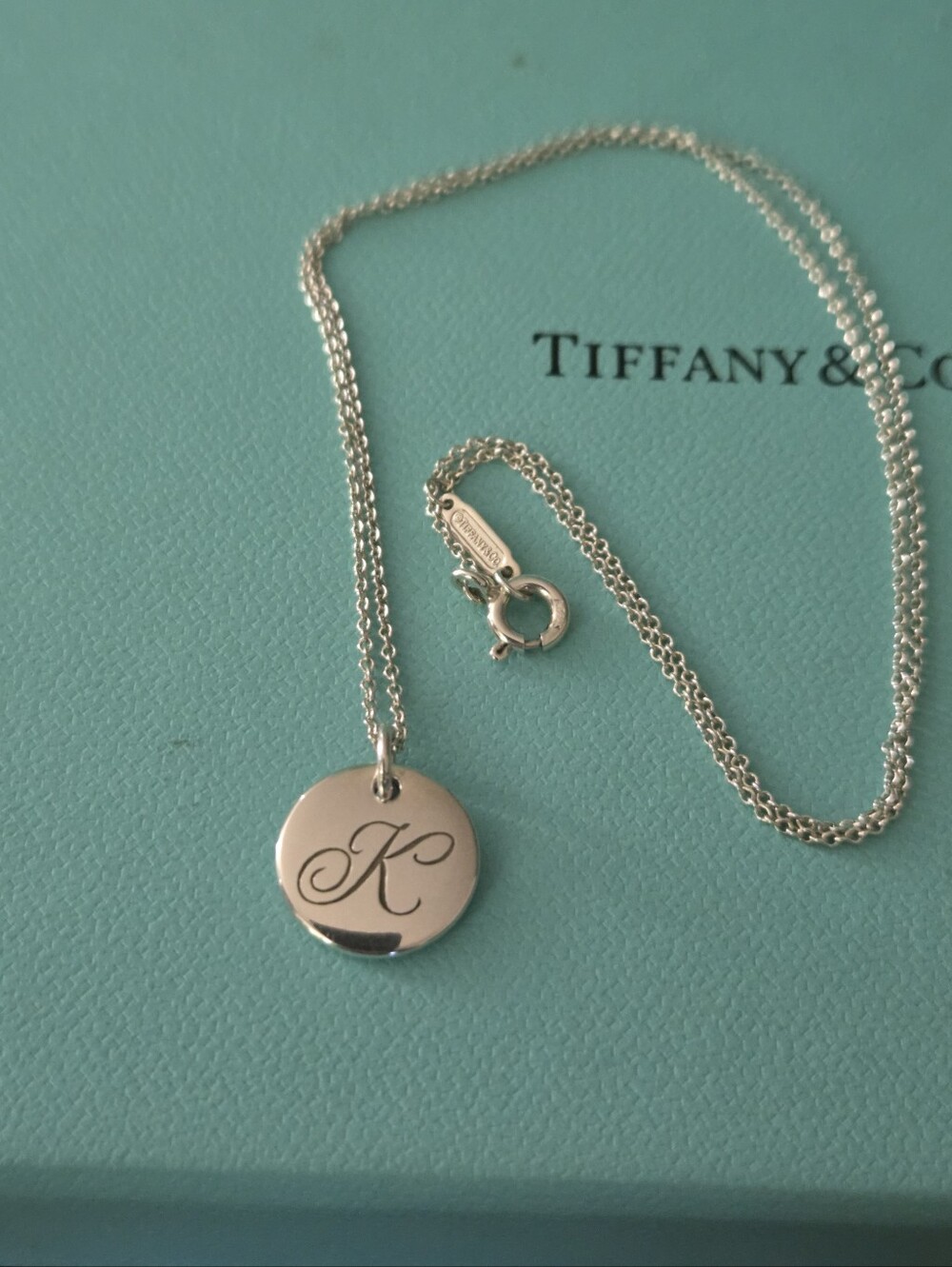 Tiffany & Co. Letterl 'K' Round Necklace